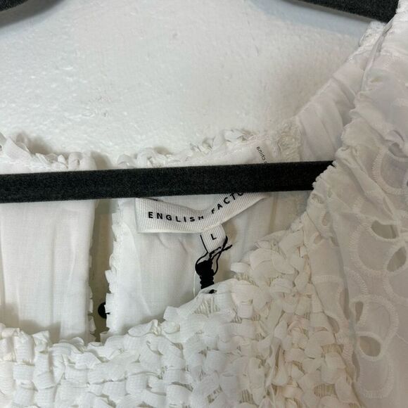 English factory NWT premium knit and embroidery combo dress eyelet size large - Picture 9 of 14